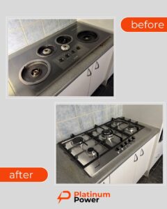Electrician installing a cooktop in an Epping NSW kitchen