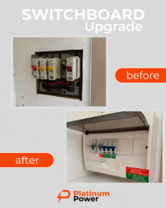 Licensed electrician upgrading a switchboard in an Epping NSW home